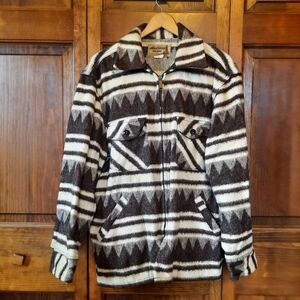 RARE Vintage 1960s Mackinaw Woolens Southwestern Pattern Cruiser Jacket Size L